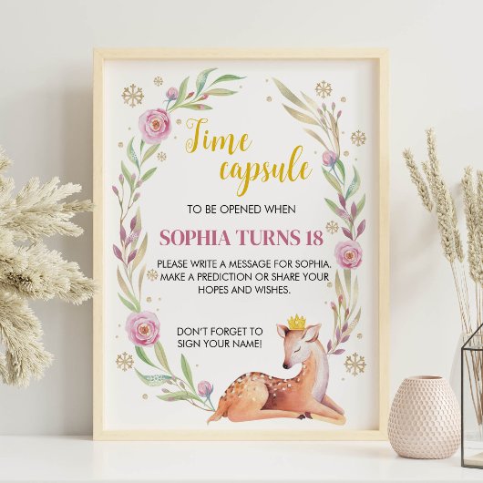 Poster Voyage d'hiver Onederland Anniversaire Heure Capsu