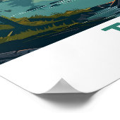 Poster Voyage d'illustration de la forêt de Taiga (Coin)