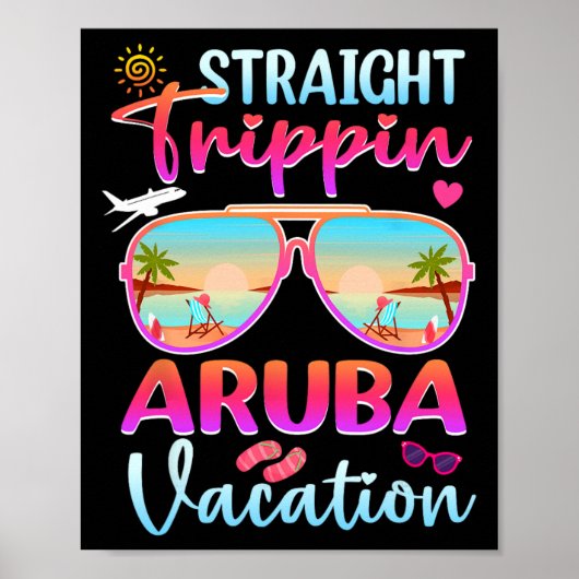 Poster Voyage droit Aruba 2025 Plage vacances d'été (Devant)