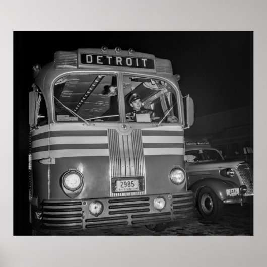 Poster Voyage en autobus interétats en Amérique 1943 (Devant)