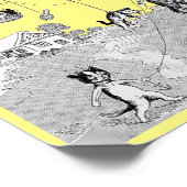 Poster Voyage en ballon de chat, Louis Wain (Coin)