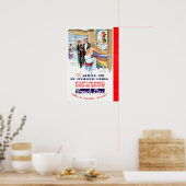 Poster Voyage en bateau de croisière vintage (Cuisine)