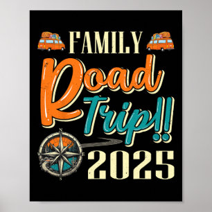 Poster Voyage en camping familial assorti 2025
