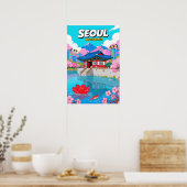 Poster Voyage en Corée du Sud Pop Art (Cuisine)