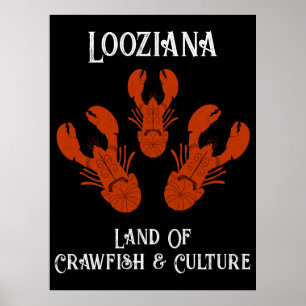 Poster Voyage en détresse Cajun Louisiane Crawfish Créole