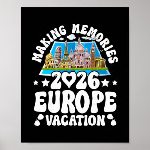 Poster Voyage en Europe Vacances d'été 2026 Création de s