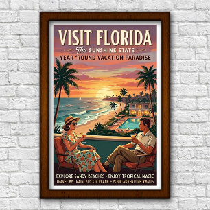 Poster Voyage en Floride des années 1960