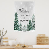 Poster Voyage en forêt d'hiver accueil signe mariage (Cuisine)