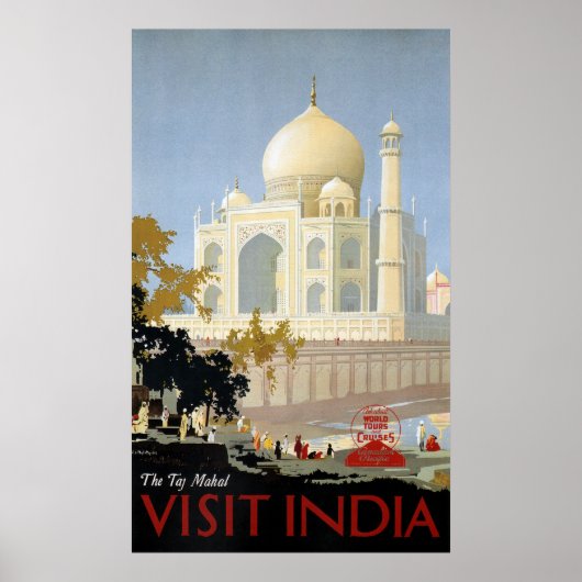 Poster VOYAGE EN INDE vintage (Devant)