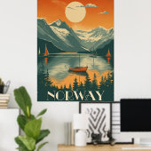 Poster Voyage en Norvège vintage (Bureau à domicile)