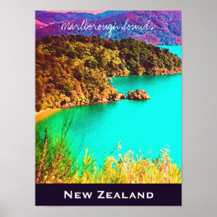 Poster Voyage en Nouvelle-Zélande à Marlborough Sounds
