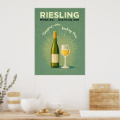 Poster Voyage en Riesling Vert Vintage (Cuisine)