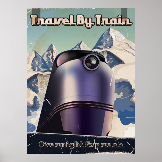 Poster Voyage en train Art vintage Sci-Fi (Devant)