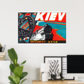 Poster Voyage en train en Russie vintage (Bureau à domicile)