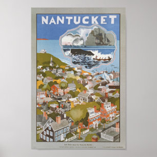 Poster Voyage en train vintage Nantucket