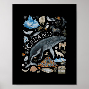 Poster Voyage Europe Islande Reykjavik Vacances en Famill