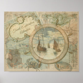 Poster Voyage, exploration et aventure