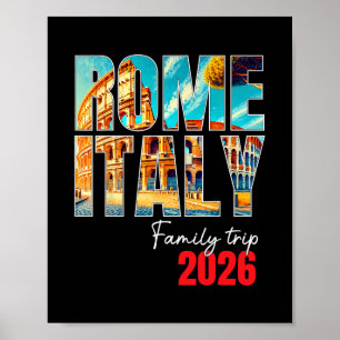 Poster Voyage familial à Rome Italie 2026 Vacances Europe