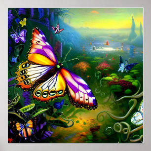 Poster Voyage Fantastique Papillon