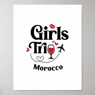 Poster Voyage Filles Vin Mignon Maroc Vacances