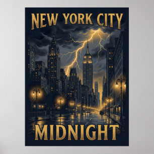Poster Voyage gothique minuit à New York City