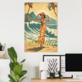 Poster Voyage Hawaii vintage Style (Bureau à domicile)