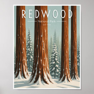 Poster Voyage hivernal vintage dans le parc national de R