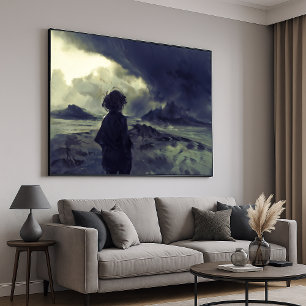 Poster Voyage inconnu - Art de l'impressionnisme monochro