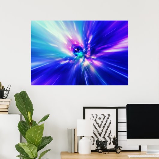 Poster Voyage interstellaire et hyper-saut dans l'espace (Bureau à domicile)