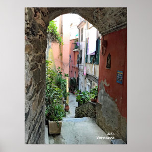 Poster Voyage Italie - Les rues Cinque Terre Vernazza