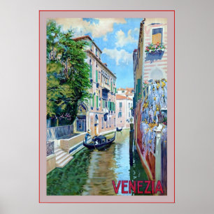 Poster Voyage italien vintage de ~ de Venezia