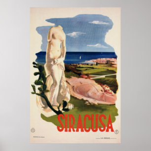 Poster Voyage italien vintage de Siracusa Syracuse Italie