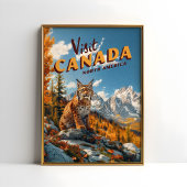 Poster Voyage Lynx du Canada Vintage