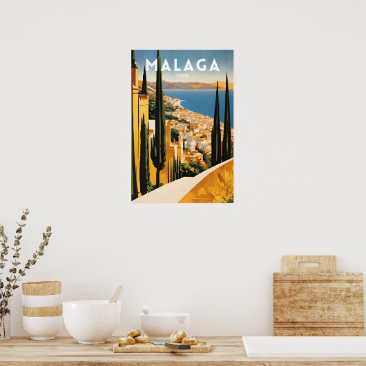 Poster Voyage Malaga Espagne (Cuisine)