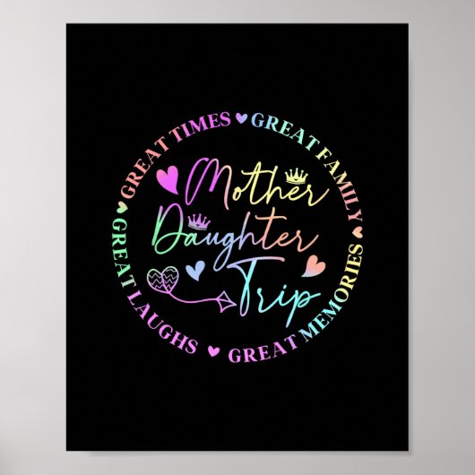 Poster Voyage mère fille 2025 Maman fille drôle (Devant)