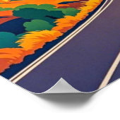 Poster Voyage Pittoresque coloré aventures sur route sinu (Coin)