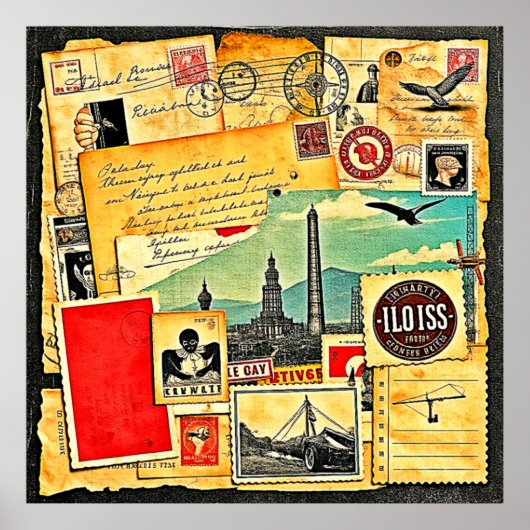 Poster Voyage postal historique (Devant)