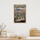 Poster Voyage Rétro à Carson City Nevada (Cuisine)