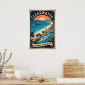 Poster Voyage Rétro à Clearwater Floride (Cuisine)