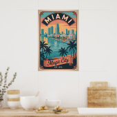 Poster Voyage rétro à Miami Floride Magic City (Cuisine)