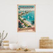 Poster Voyage Rétro à Sarasota Floride (Cuisine)