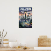 Poster Voyage Rétro à Singapour (Cuisine)