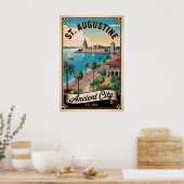 Poster Voyage Rétro à St. Augustine Floride (Cuisine)
