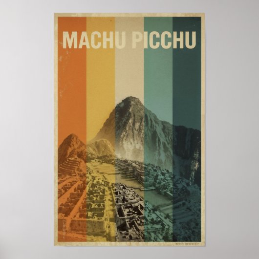 Poster Voyage Rétro Machu Picchu (Devant)