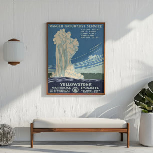 Poster Voyage Rétro Parc National de Yellowstone