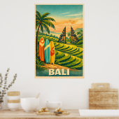 Poster Voyage Rétro Tropical à Bali (Cuisine)