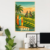 Poster Voyage Rétro Tropical à Bali (Bureau à domicile)