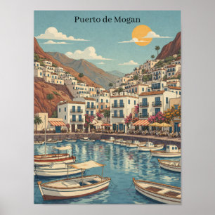 Poster Voyage Rétro Vintage Puerto de Mogán Grande Canari