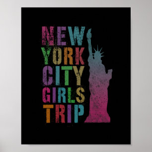 Poster Voyage rose à New York entre filles été à New York