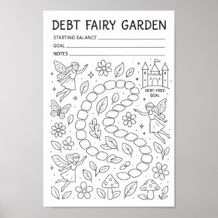 Poster Voyage sans dette Fairy Jardin de la dette Paie Tr